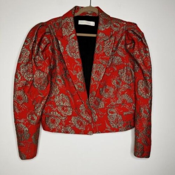 Happy x Nature Jackets & Blazers - Happy x Nature Embroidered Twilight Blazer Women’s Size 16 Orange & Gold